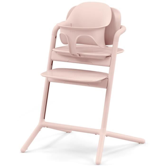 CYBEX - Chaise haute évolutive - Pack 3 en 1 -  LEMO 2 - Rose - Réglable en hauteur et en profondeur - Set bébé inclus