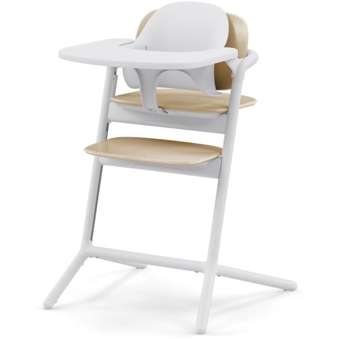 CYBEX Convertible High Chair - 3-in-1 Pack - LEMO 2 - White/Wood - Height and Depth Adjustable