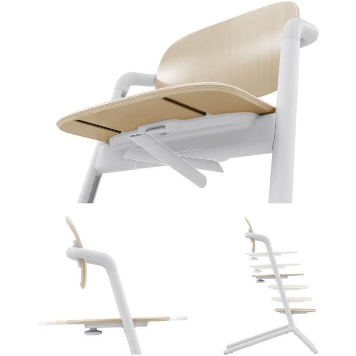 CYBEX Convertible High Chair - 3-in-1 Pack - LEMO 2 - White/Wood - Height and Depth Adjustable