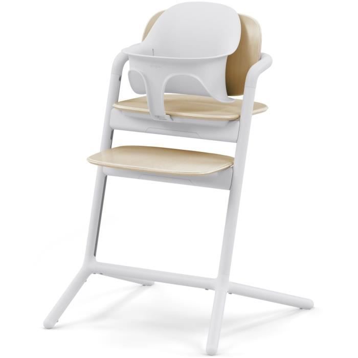 CYBEX Convertible High Chair - 3-in-1 Pack - LEMO 2 - White/Wood - Height and Depth Adjustable