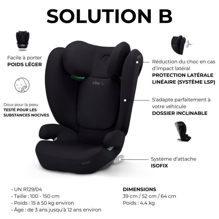 Cybex Solution B i-Fix Car Seat - Group 2/3 - 100-150 cm - Black