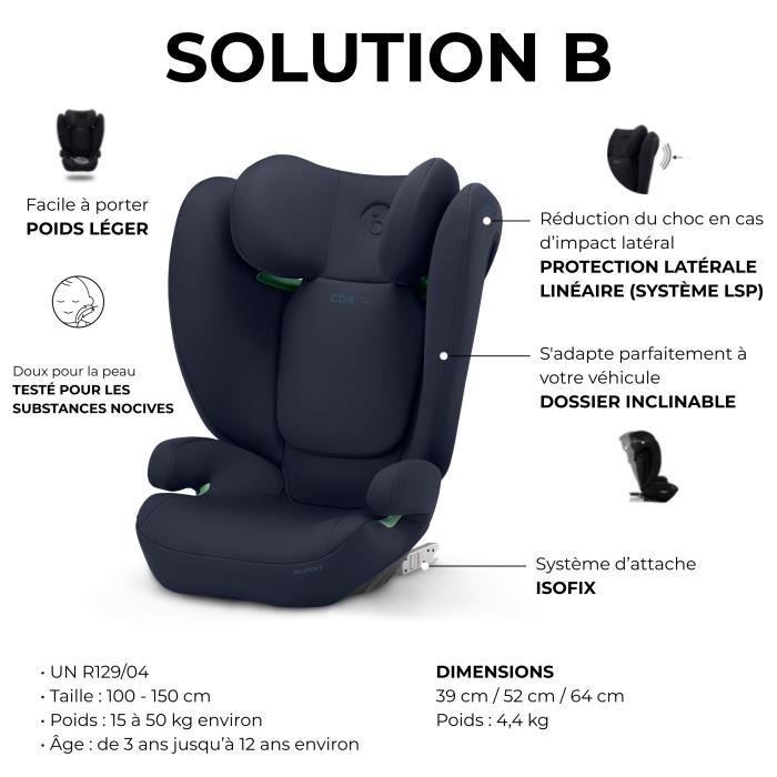 Cybex Solution B i-Fix Car Seat - 3 to 12 Years - 15 to 50 kg - 100 to 150 cm - Blue