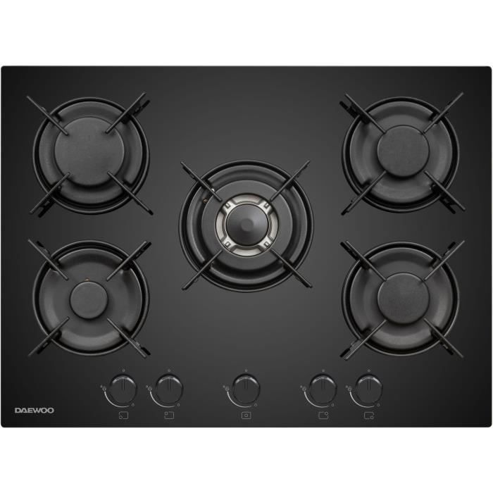DAEWOO Gas Hob - 5 Burners - 70 cm - BH7GKF51BNM - Black