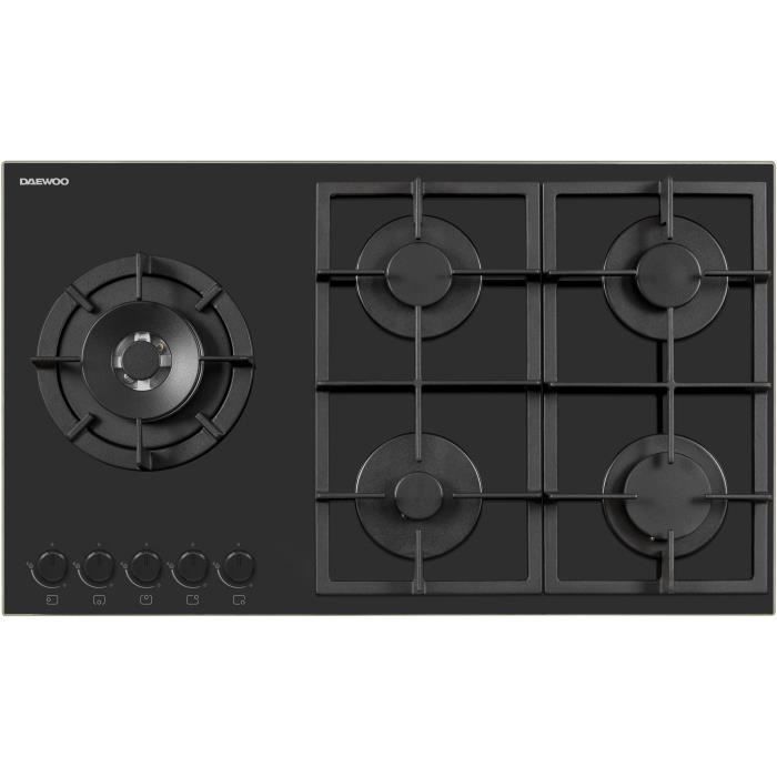DAEWOO Gas Hob - 5 Burners - 90 cm - BH9GKF51BNH - Black