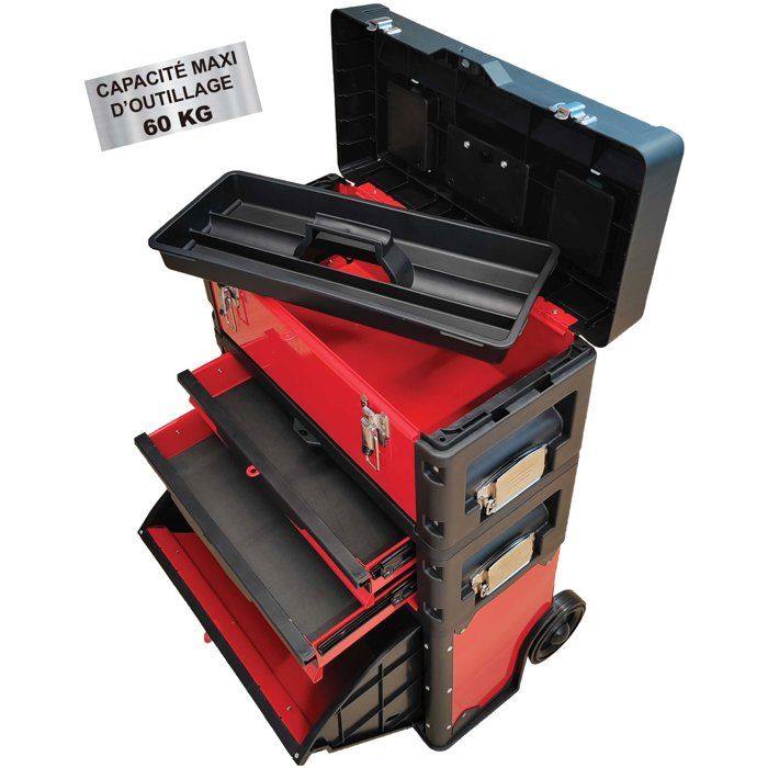 DEFPRO Tool Trolley - 3 Stackable Modules - 60 kg Capacity