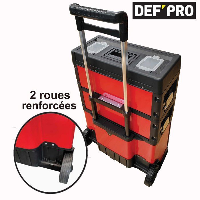 DEFPRO Tool Trolley - 3 Stackable Modules - 60 kg Capacity