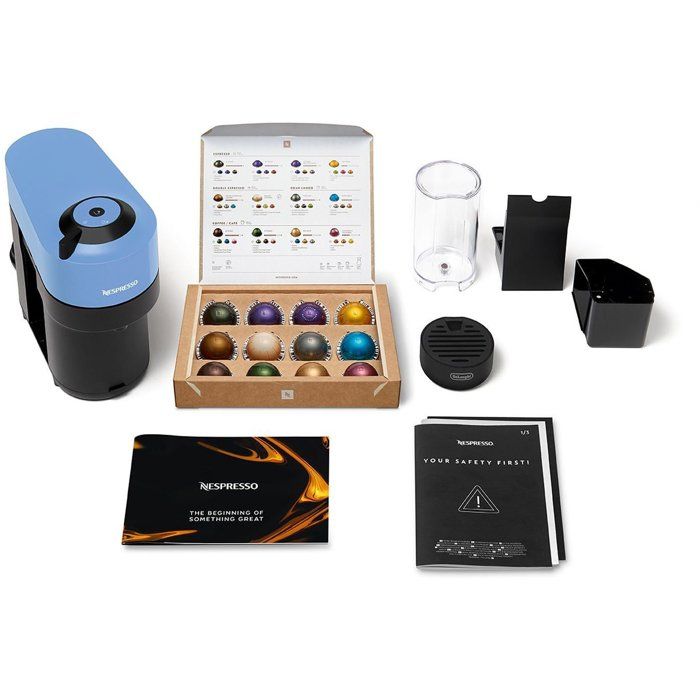 Nespresso Coffee Capsules - DeLonghi Vertuo Pop ENV90.A - Blue - 7 Capsules Included