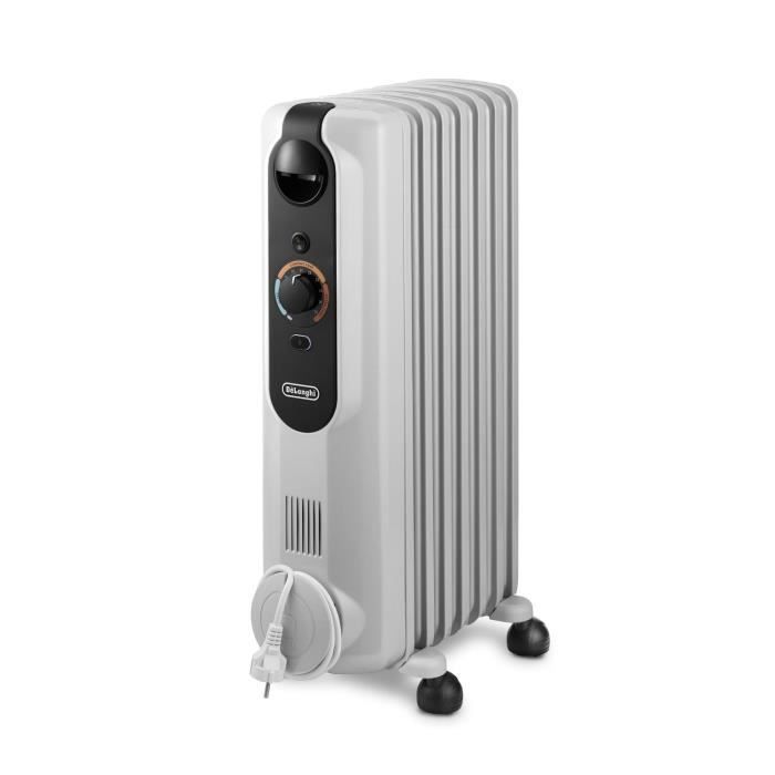 DELONGHI Oil-Filled Radiator 1500W Up to 45 m² Portable Anti-Freeze Function Grey