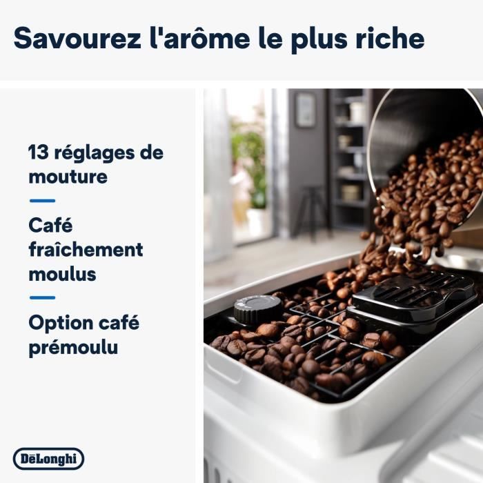 De'Longhi Espresso Machine - Magnifica Start - ECAM220.61.W - Grinder - White Stainless Steel