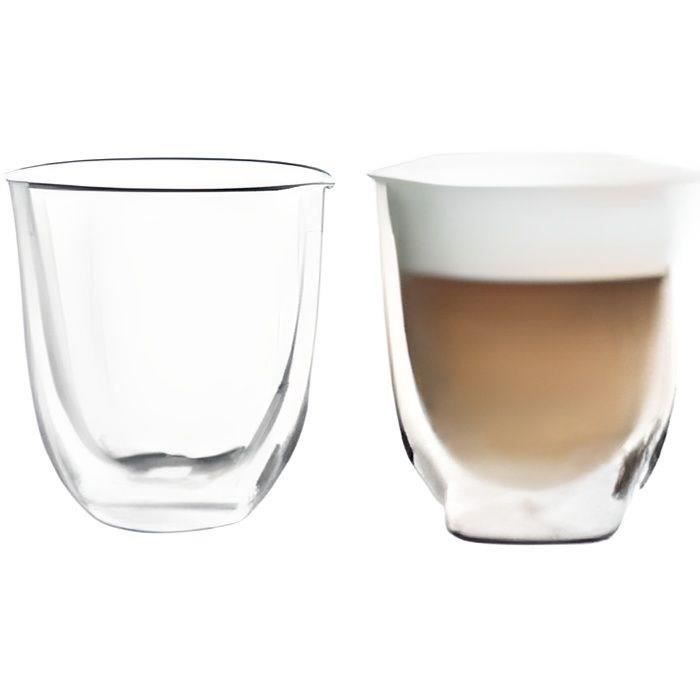 DELONGHI Set of 2 Cappuccino Cups - 19 cl - Double Walled - Transparent