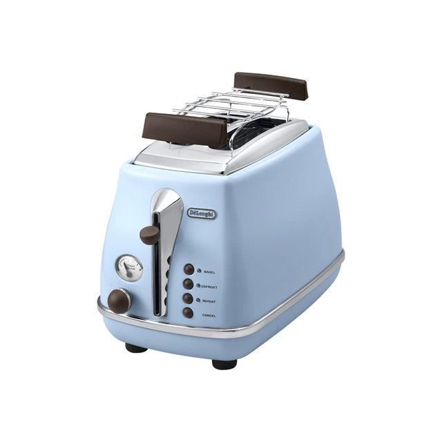 DeLonghi Icona Vintage Toaster - CTOV 2103.AZ - 900W - 2 Slots - Blue/Brown