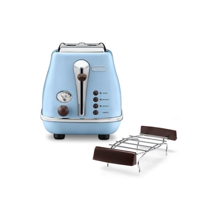 DeLonghi Icona Vintage Toaster - CTOV 2103.AZ - 900W - 2 Slots - Blue/Brown