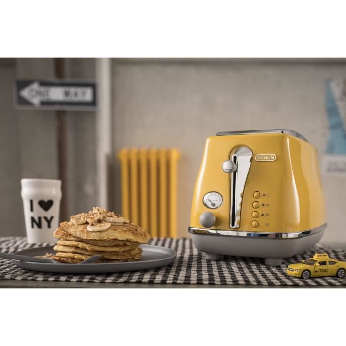 DELONGHI ICONA CAPITALS Toaster 2 Slices - 900W - Yellow