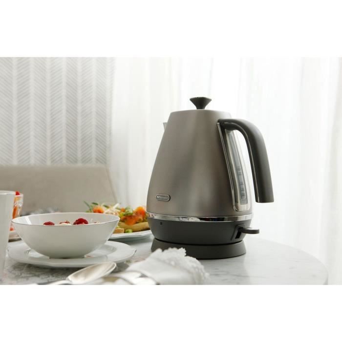 Bouilloire - DELONGHI - KBI2001.S - 2000 W - 1,7 L - Métal mat / Détails chromé
