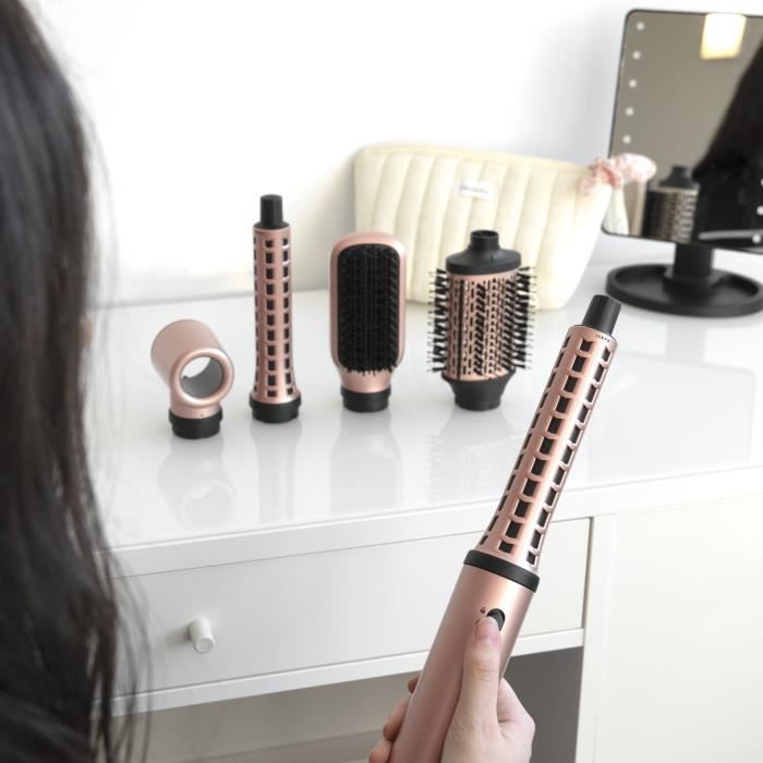 SAINT ALGUE Multistyler Blow Dryer Brush - Demeliss AIRFLOW STYLER - 5 Attachments - Exclusive Color