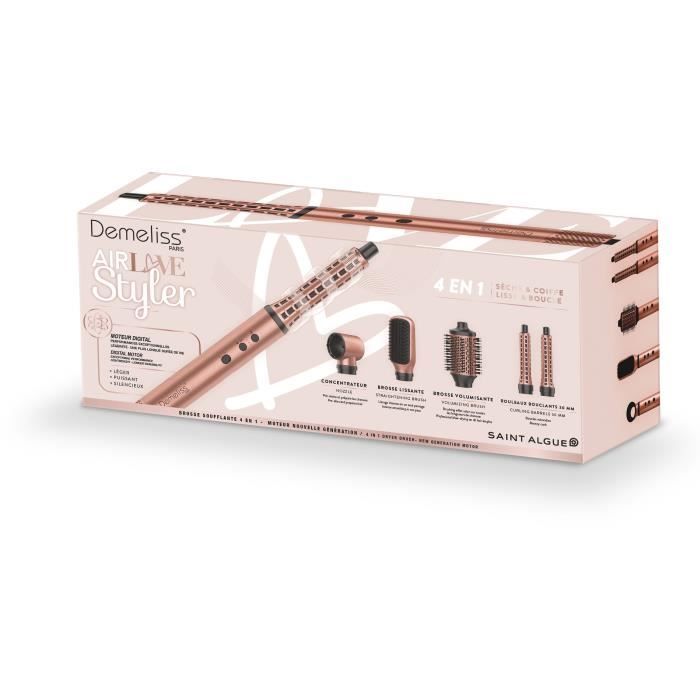 SAINT ALGUE Multistyler Blow Dryer Brush - Demeliss AIRFLOW STYLER - 5 Attachments - Exclusive Color