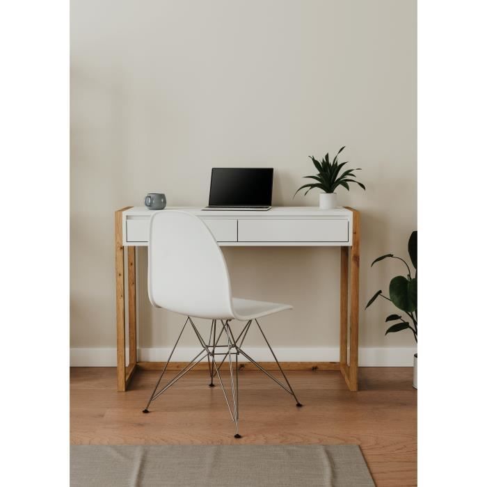 DENVER Console Desk - Artisan Oak/ White - 2 Drawers - 100 x 35 x 75 cm