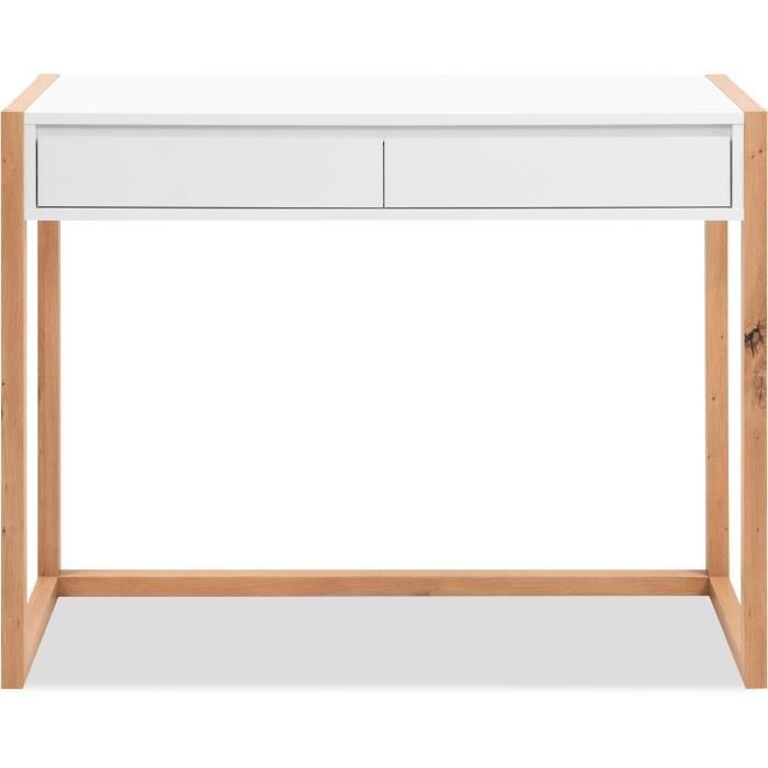 DENVER Console Desk - Artisan Oak/ White - 2 Drawers - 100 x 35 x 75 cm
