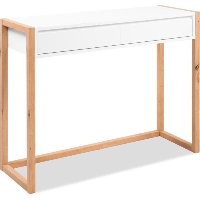 DENVER Console Desk - Artisan Oak/ White - 2 Drawers - 100 x 35 x 75 cm
