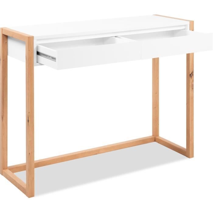 DENVER Console Desk - Artisan Oak/ White - 2 Drawers - 100 x 35 x 75 cm
