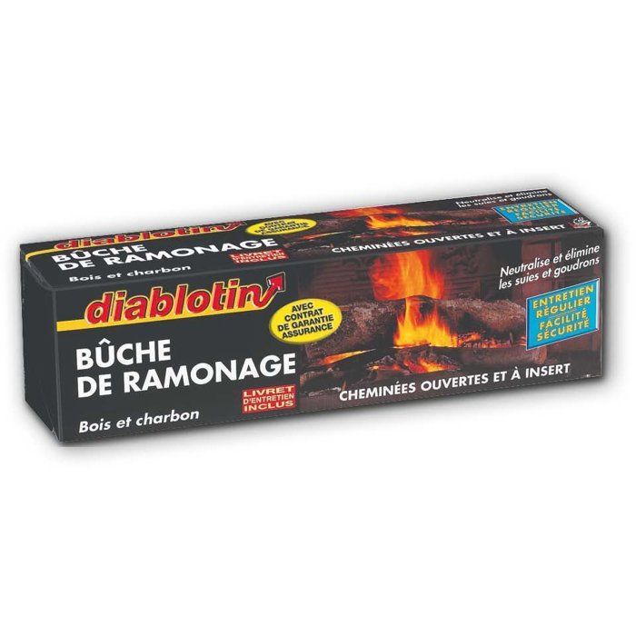 ACTO Chimney Sweeping Log - DIABLOTIN - Eliminates Soot and Tar