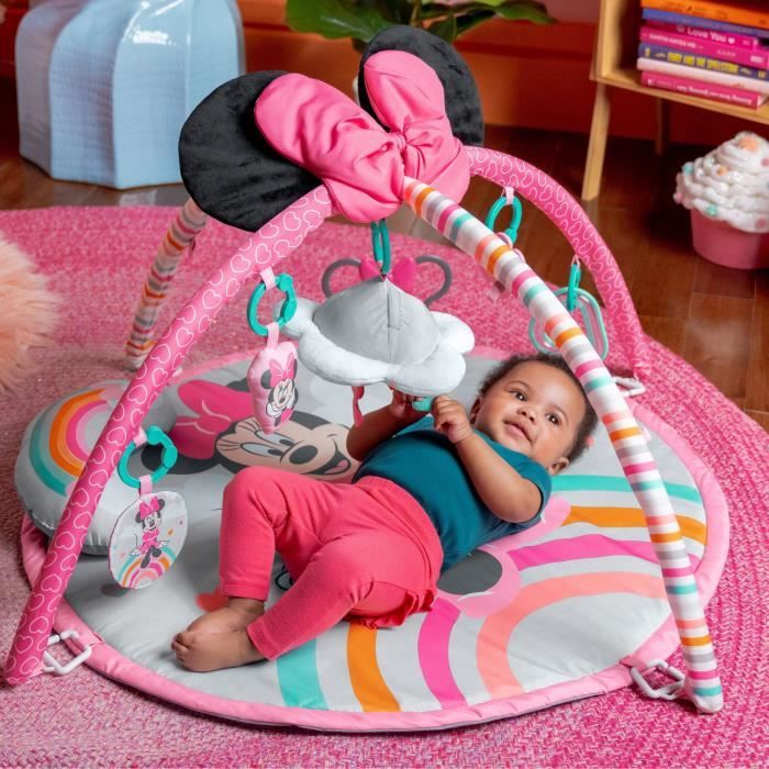 DISNEY BABY - MINNIE - Baby Activity Playmat with Arch, Sensory and Musical Toys