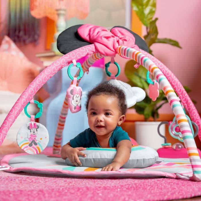 DISNEY BABY - MINNIE - Baby Activity Playmat with Arch, Sensory and Musical Toys
