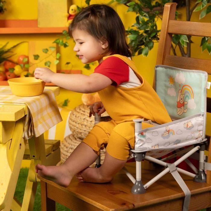 DISNEY BABY WINNIE Foldable Portable Travel Booster Seat, Lightweight, Carry Bag Included