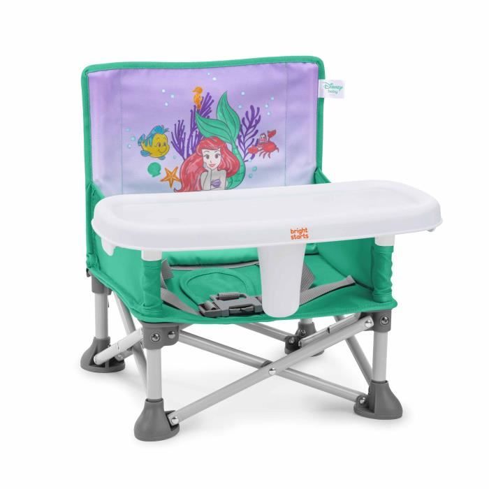 DISNEY BABY LITTLE MERMAID Foldable Portable Travel Booster Seat, Lightweight, Carry Bag Included