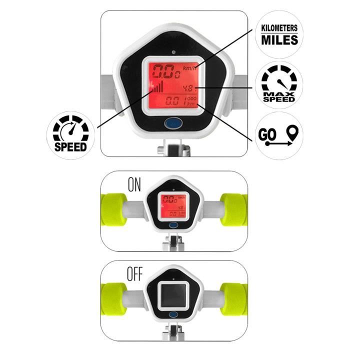 Skids Control Folding Scooter - Blue - Speedometer - Adjustable Height - Non-Slip Deck