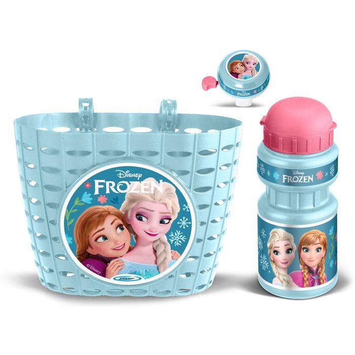 DISNEY Bicycle Accessories Set - Frozen - Basket, Water Bottle, and Bell