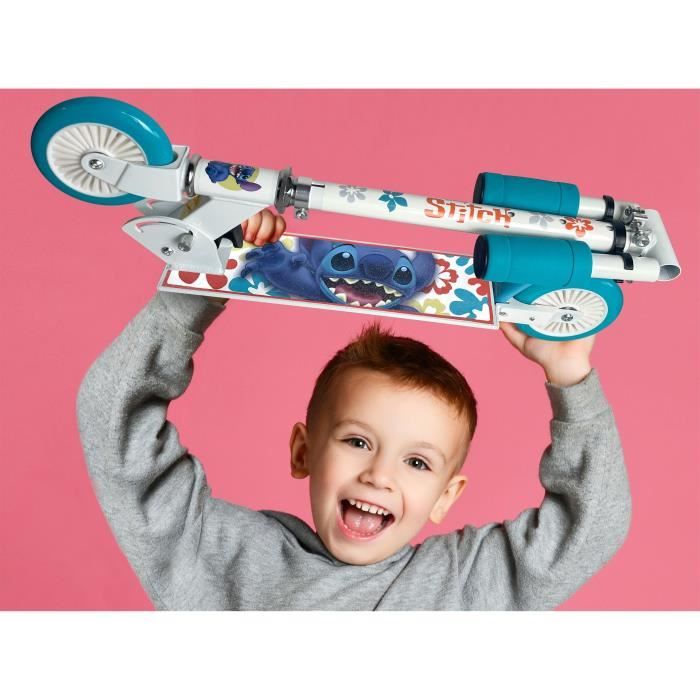 DISNEY Folding Scooter - STITCH - Adjustable Height - Non-Slip Deck