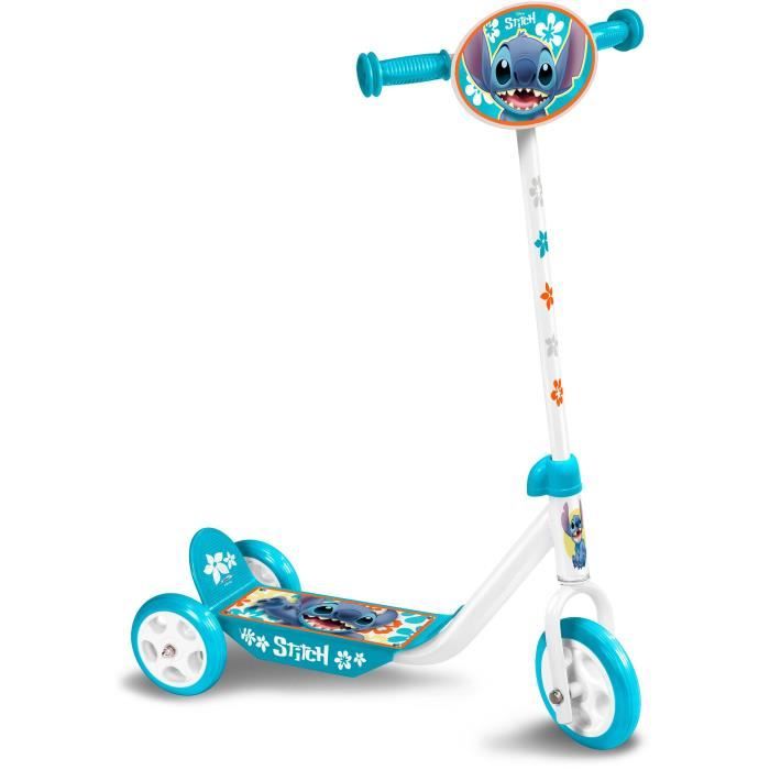 DISNEY 3-Wheel Scooter - STITCH - Height Adjustable - Wide Non-Slip Deck