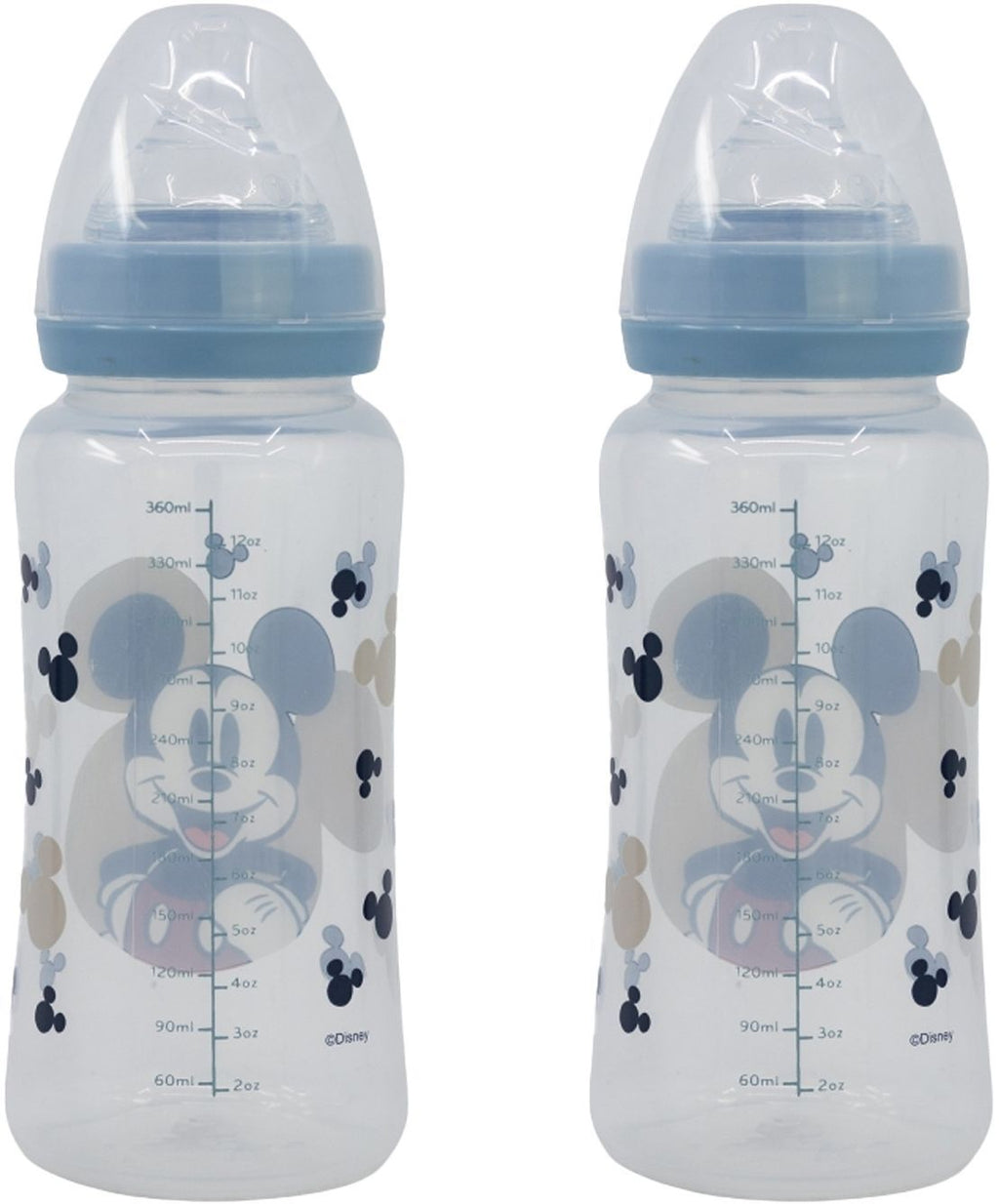 Set of 2 Disney Baby Mickey Collector Baby Bottles 360 ml Silicone Teat