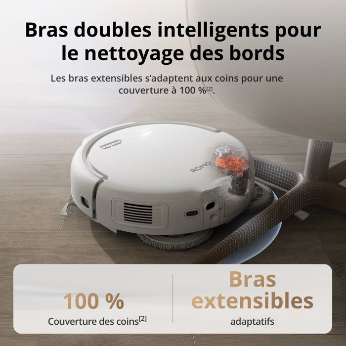 DJI ROMO S - Robot Vacuum Cleaner and Mop with Docking Station - 25,000 Pa - Drone Level Detection - 200 Days Maintenance Free