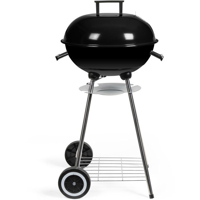 LIVOO Charcoal Barbecue - Ø41 cm - Chrome-plated Steel Grill - Enameled Steel Bowl and Lid DOC172N