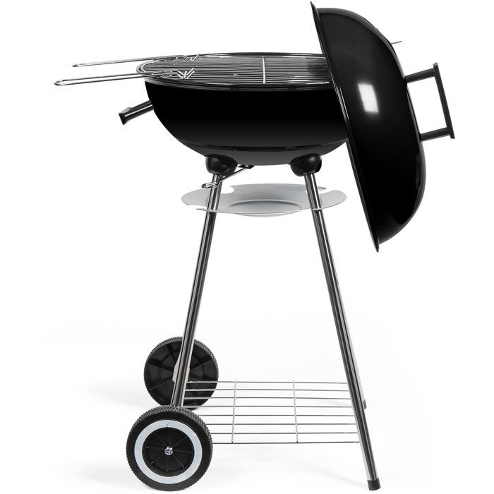 LIVOO Charcoal Barbecue - Ø41 cm - Chrome-plated Steel Grill - Enameled Steel Bowl and Lid DOC172N