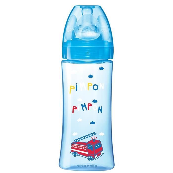 Biberon Dodie Initiation+ Anti-Coliques 3 Vitesses Bleu Pompier 330ml
