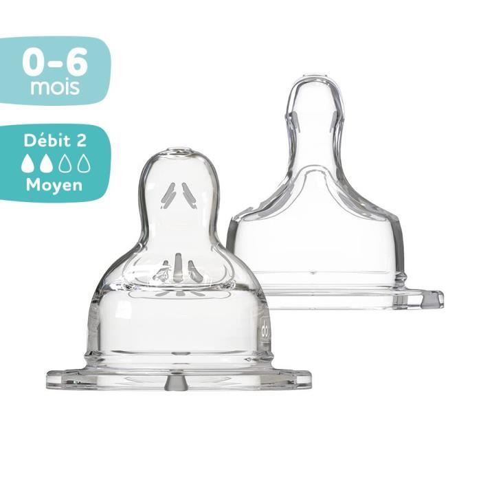 Dodie Sensation+ Anti-Colic Baby Bottle, Flat Teat, Wide Neck, Flow Rate 2, +0 m, 2 Teats