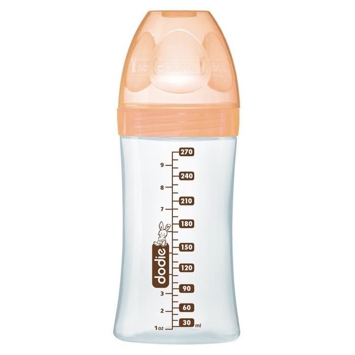 Dodie Anti-Colic Glass Baby Bottle +0 m - Beige Fawn - 270 ml