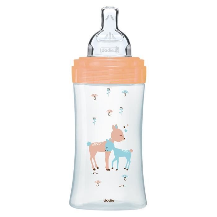 Dodie Anti-Colic Glass Baby Bottle +0 m - Beige Fawn - 270 ml