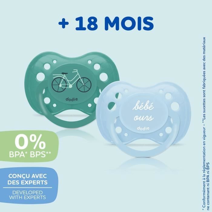 DODIE Anatomical Pacifiers - Pack of 3 - 18+ months - Baby Bear