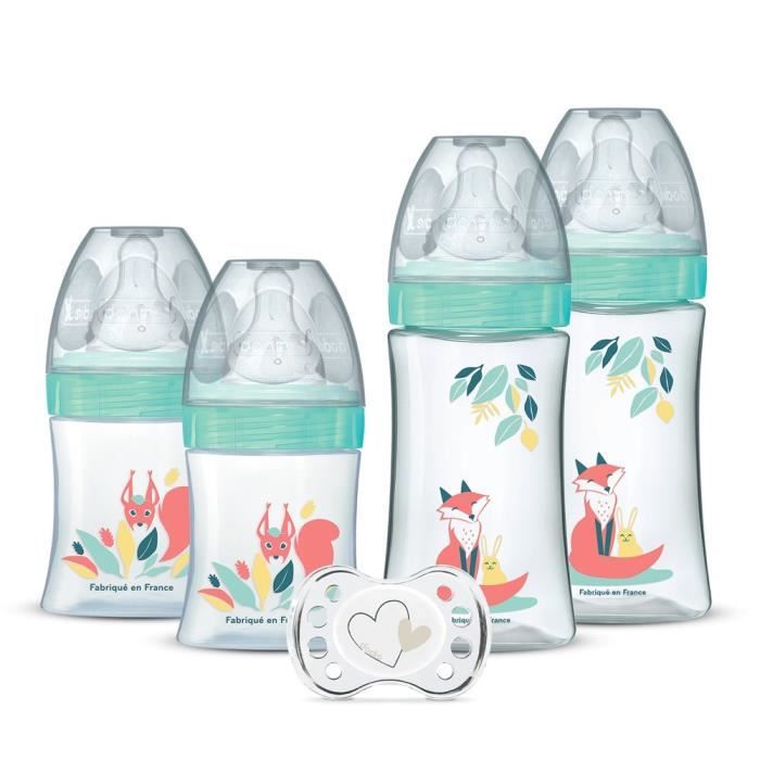DODIE Set of 4 Newborn Bottles - Anti-Colic Round Teats - 2 x 150 ml and 2 x 270 ml