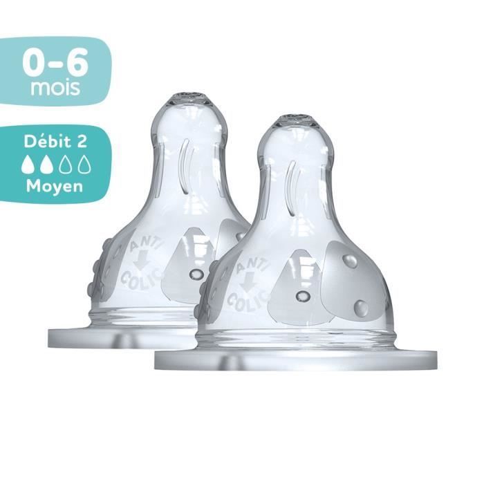 Dodie Initiation+ Anti-Colic Baby Bottle, 3 Speeds, Round Teat, Wide Neck, Flow 2,0-6 months