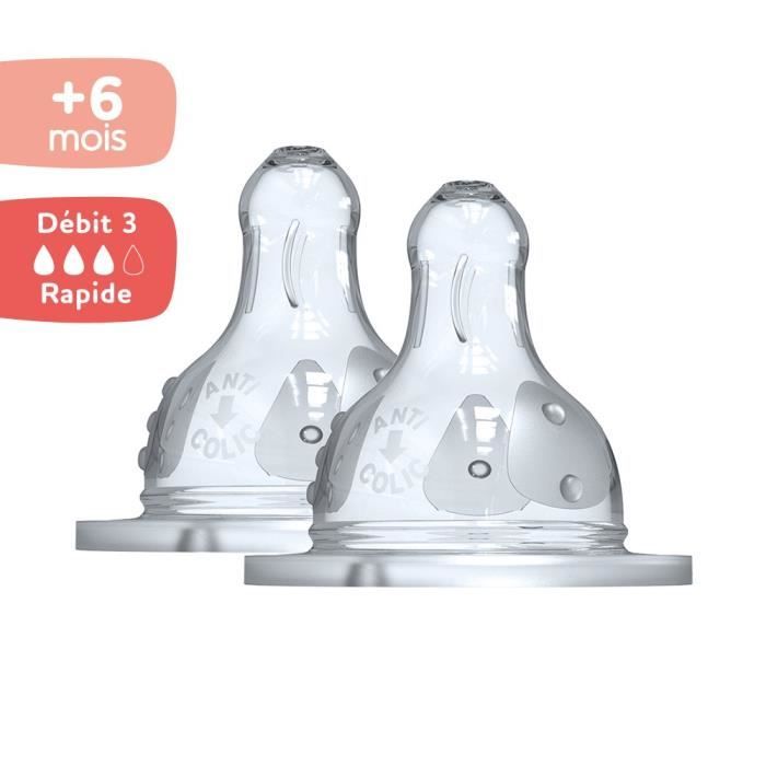 Dodie Initiation+ Anti-Colic Baby Bottle, 3 Speeds, Round Teat, Wide Neck, Flow 3,6 months and over