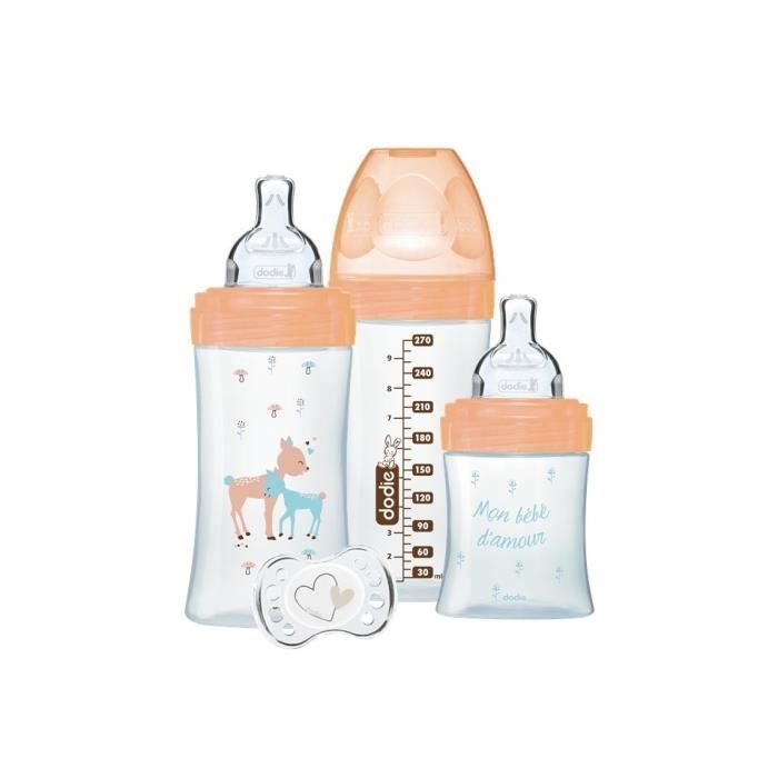 Dodie Glass Baby Bottle Gift Set - Triangle Design - Anti-Colic - 150 ml and 270 ml