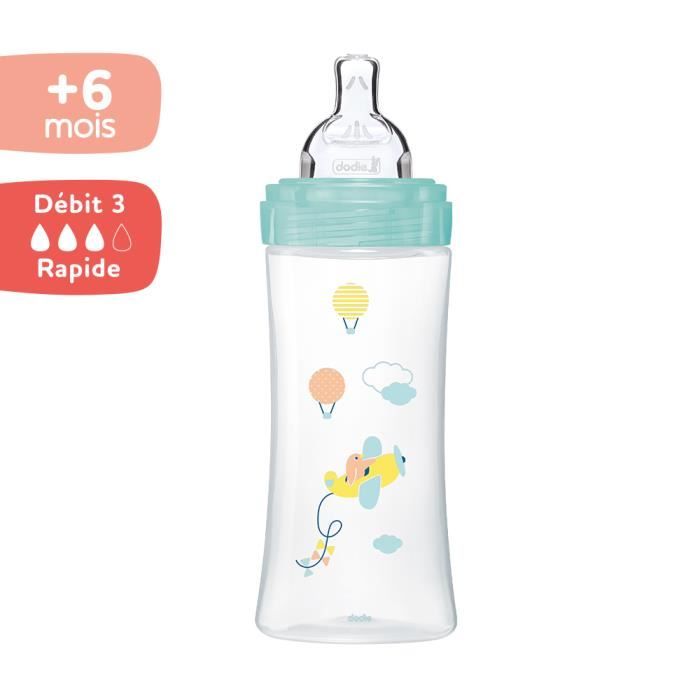 Dodie Sensation+ Anti-Colic Baby Bottle 330 ml - Fast Flow - 6+ Months