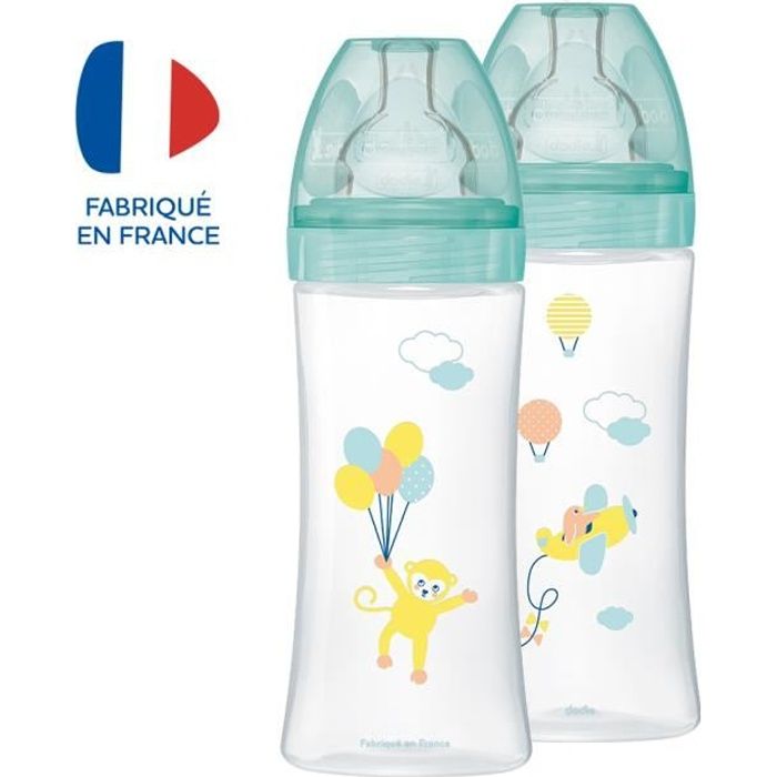 Dodie Sensation+ Anti-Colic Baby Bottle - Pack of 2 x 330 ml - 6+ Months - Balloons