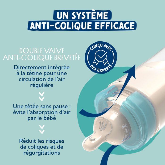Dodie Sensation+ Anti-Colic Baby Bottle - Pack of 2 x 330 ml - 6+ Months - Bear