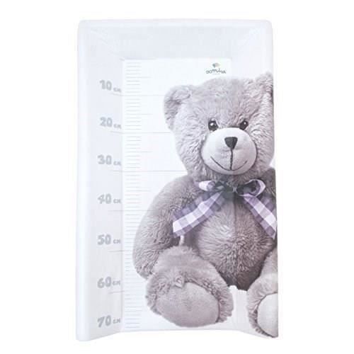 DOMIVA Little Bear Changing Table, PVC, Integrated Mattress, White/Grey, 50 x 80 cm